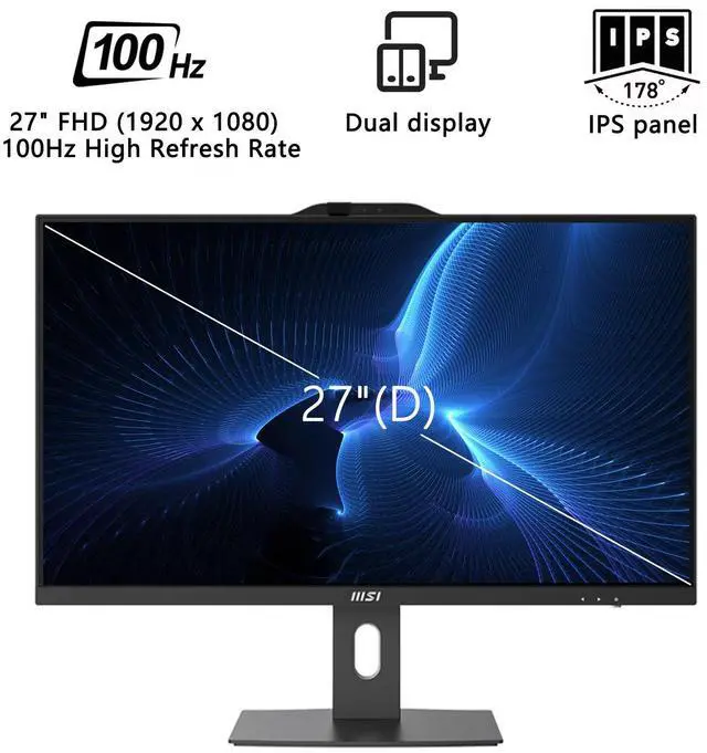 Alt view image 3 of 7 - MSI PRO Business All-in-One,27" IPS FHD 100Hz Eye-care Display, Intel Core i7-14700, 16GB DDR5, 512GB SSD, Wi-Fi 6E, Wireless KB & Mouse, Windows 11 Pro, Black