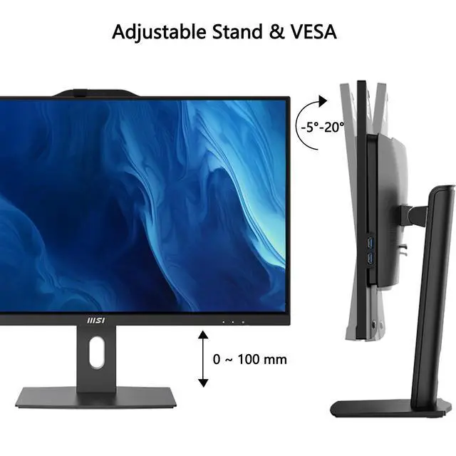 Alt view image 6 of 7 - MSI PRO Business All-in-One,27" IPS FHD 100Hz Eye-care Display, Intel Core i7-14700, 16GB DDR5, 512GB SSD, Wi-Fi 6E, Wireless KB & Mouse, Windows 11 Pro, Black