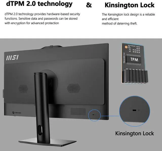 Alt view image 7 of 7 - MSI PRO Business All-in-One,27" IPS FHD 100Hz Eye-care Display, Intel Core i7-14700, 16GB DDR5, 512GB SSD, Wi-Fi 6E, Wireless KB & Mouse, Windows 11 Pro, Black