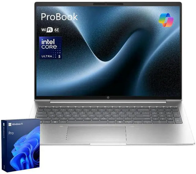 Main image of HP ProBook 460 G11 Business Laptop, 16" FHD+ Display, Intel Core Ultra 5 125U, 16GB DDR5, 512GB SSD, Type-C, HDMI, Webcam, Wi-Fi 6E, Windows 11 Pro, Pike Silver