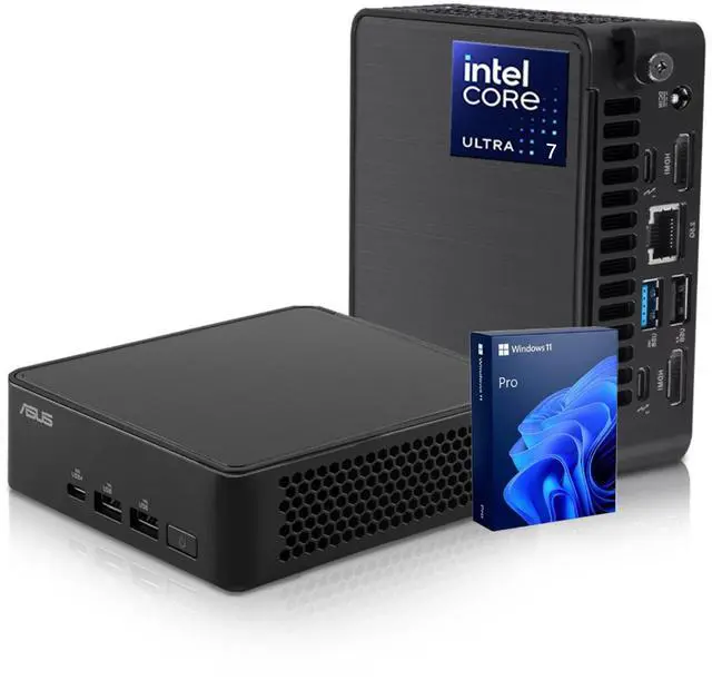 Main image of ASUS NUC NUC 14 Pro Mini Desktop, Intel Core Ultra 7 155H, 16GB DDR5, 512GB SSD, Wi-Fi 6E, Support 4-Display 4K, Thunderbolt 4, Windows 11 Pro, Black