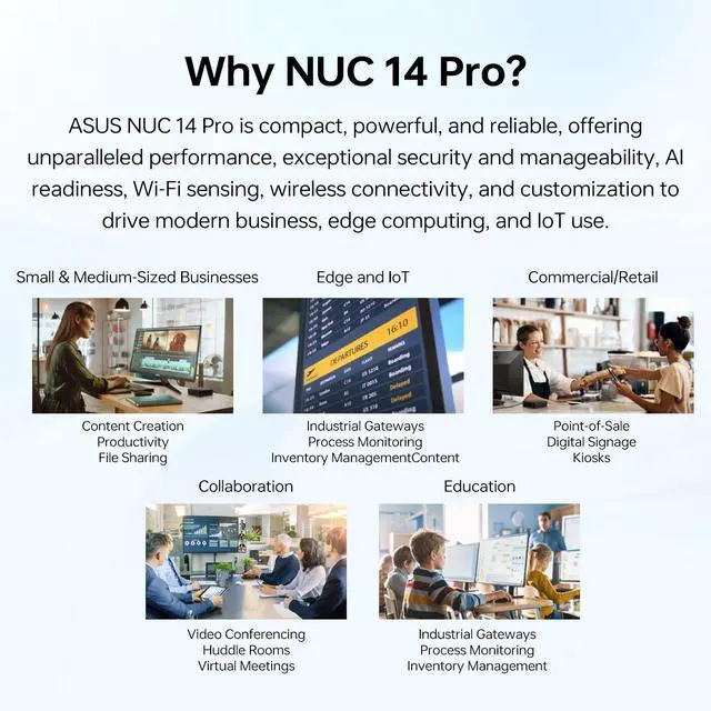 Alt view image 6 of 7 - ASUS NUC NUC 14 Pro Mini Desktop, Intel Core Ultra 7 155H, 16GB DDR5, 512GB SSD, Wi-Fi 6E, Support 4-Display 4K, Thunderbolt 4, Windows 11 Pro, Black