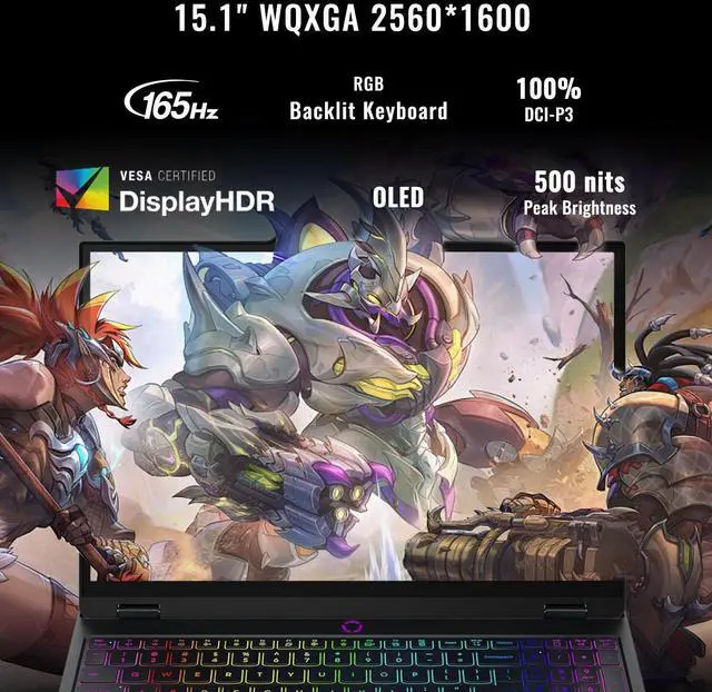Alt view image 5 of 7 - Lenovo Legion 5 RTX 5060 AI Gaming Laptop, 15.1" OLED WQXGA (2560 x 1600) 165Hz 500 Nits, AMD Ryzen 7 260, 64GB DDR5 RAM, 4TB SSD, RGB Backlit KB, Wi-Fi 7, Windows 11 Home, Black