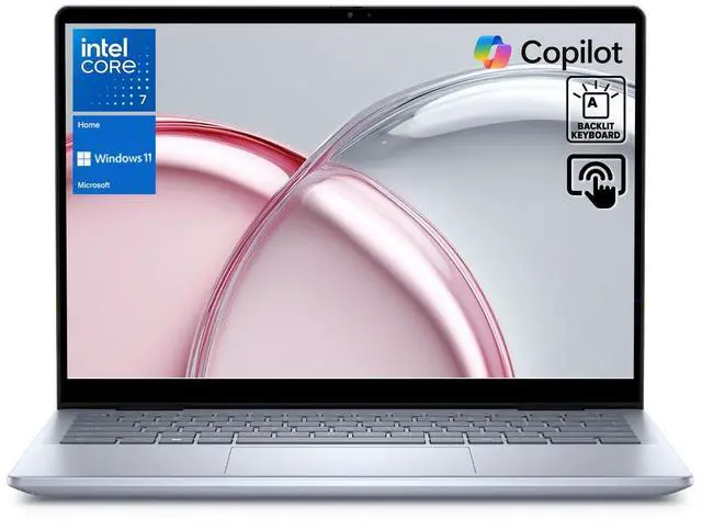 Main image of Dell Inspiron 7000 2-in-1 Business Laptop, 14" FHD+ Touchscreen, Intel Core 7 150U, 32GB DDR5 RAM, 2TB SSD, Wi-Fi 6, Windows 11 Home, Copilot AI-Ready, Blue