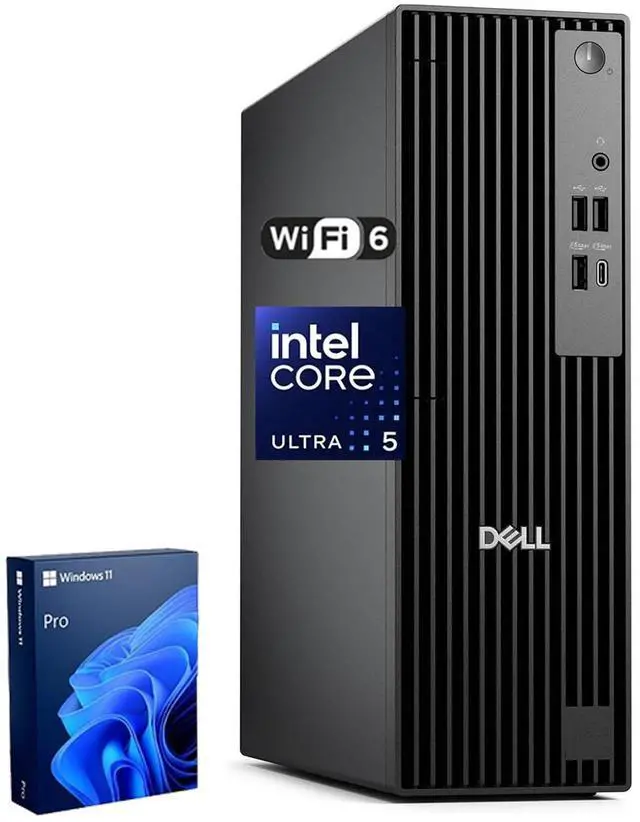 Main image of Dell Pro Slim Business MFF Desktop, Intel Core Ultra 5 235, 16GB DDR5, 256GB SSD, Wi-Fi 6, Windows 11 Pro, Black
