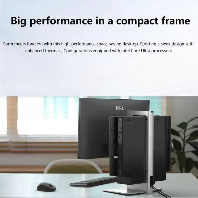 Alt view image 4 of 7 - Dell Pro Slim Business MFF Desktop, Intel Core Ultra 5 235, 16GB DDR5, 256GB SSD, Wi-Fi 6, Windows 11 Pro, Black