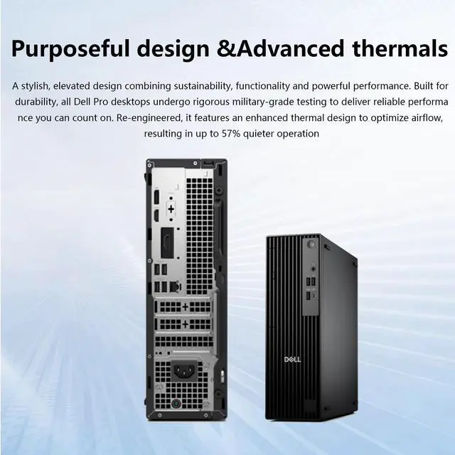 Alt view image 5 of 7 - Dell Pro Slim Business MFF Desktop, Intel Core Ultra 5 235, 16GB DDR5, 256GB SSD, Wi-Fi 6, Windows 11 Pro, Black