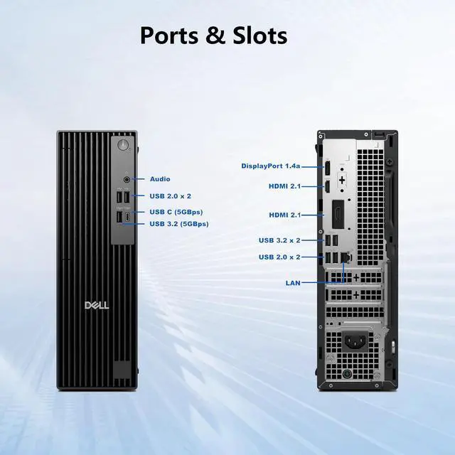 Alt view image 7 of 7 - Dell Pro Slim Business MFF Desktop, Intel Core Ultra 5 235, 16GB DDR5, 256GB SSD, Wi-Fi 6, Windows 11 Pro, Black