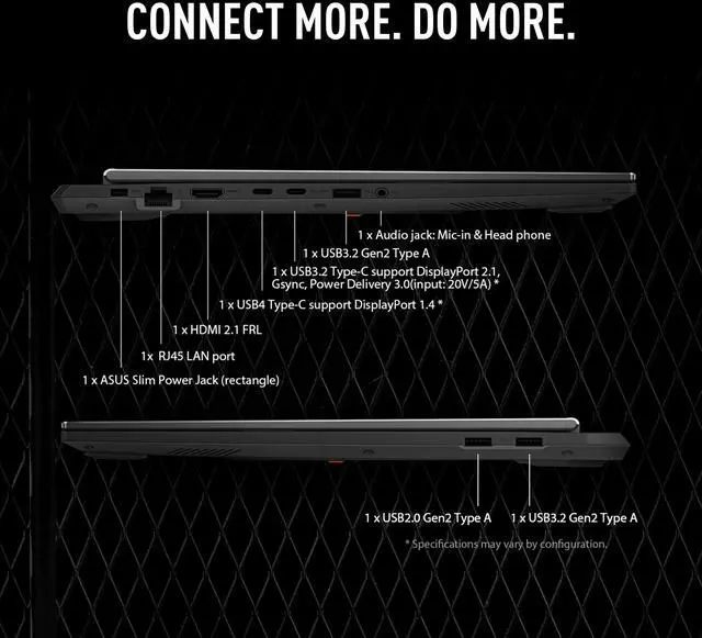 Alt view image 7 of 7 - ASUS TUF A16 RTX 5060 Gaming Laptop, 16" FHD+ 165Hz Display, AMD Ryzen 7 260, NVIDIA RTX 5060, 64GB DDR5 RAM, 4TB SSD, RGB Backlit KB, RJ-45, Wi-Fi 6, Windows 11 Pro, Grey