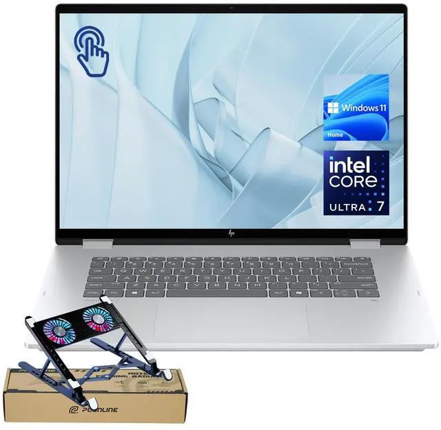 Main image of HP OmniBook 7 Flip (Envy Next Branded) 16" 2-in-1 Business Laptop, FHD+Touchscreen, Intel Core Ultra 7 258V, 32GB Onboard RAM, 1TB SSD, Wi-Fi 7, Win11 H, Silver Bundle with PCO Laptop Cooler