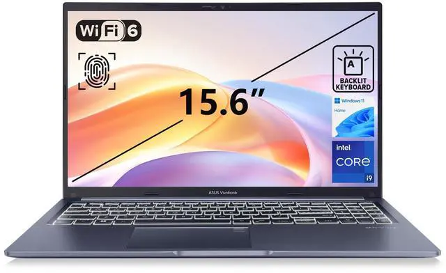 Main image of ASUS Vivobook Next Gen AI Business Laptop, 15.6" FHD Display, Intel Core i9-13900H, 16GB RAM, 1TB SSD, Webcam, Backlit Keyboard, Fingerprint Reader, Wi-Fi 6, Win11 Pro, Blue, Bundle with PCO Cooler