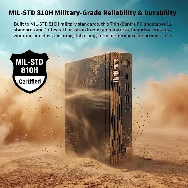 Alt view image 7 of 7 - Lenovo ThinkCentre M75q Tiny Business Desktop, AMD 4-Core Ryzen 3 8300GE, 8GB DDR5, 256GB SSD, Support 2-Monitor 4K, HDMI, DP, Wi-Fi 6, Wired KB & Mouse, Windows 11 Pro, Bundle ADATA 64GB Flash Drive