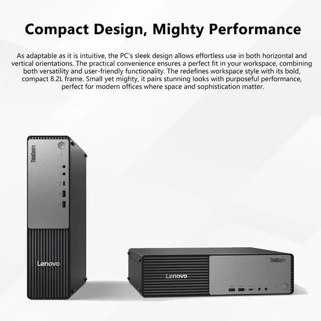 Alt view image 5 of 7 - Lenovo ThinkCentre Neo 55s SFF Business AI Desktop, AMD Ryzen 7 250 (up to 5.10 GHz), 64GB DDR5, 1TB SSD, Wi-Fi 6, DP, Support 2-Monitor 4K, Wired KB & Mouse, Win 11 Pro, Flash Drive Bundle