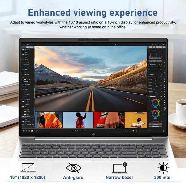 Alt view image 5 of 7 - HP ProBook 460 G11 Business AI Laptop, Intel Core Ultra 7 155U, 16" FHD+ IPS, 16GB DDR5, 512GB SSD, Fingerprint, 1080p IR Camera, Backlit, HDMI, Wi-Fi 6, Windows 11 Pro, 64GB Flash Drive Bundle