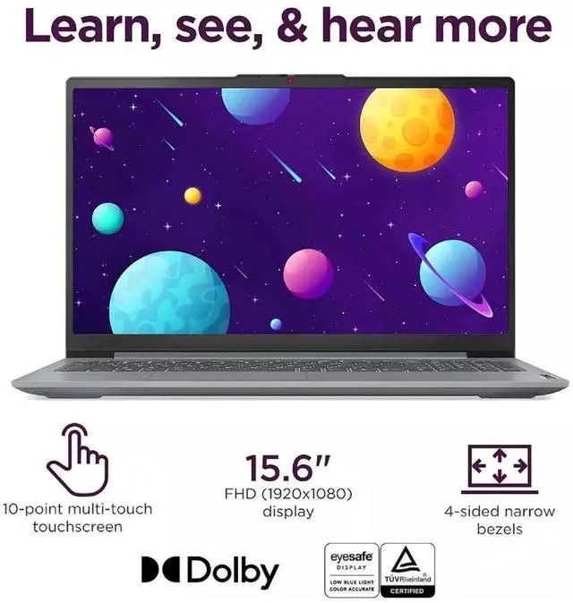 Alt view image 5 of 7 - Lenovo IdeaPad Slim 3 Businese Laptop, 15.6" FHD Touchscreen, AMD Ryzen 7 5825U, 16GB RAM, 2TB SSD, Wi-Fi 6, Windows 11 Home