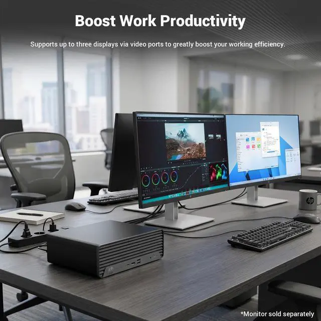 Alt view image 4 of 7 - HP ProDesk SFF Desktop PC, 14th Gen Intel Core i5-14500, 8GB DDR5, 512GB SSD, Up to Three Displays Support, DisplayPort, Type-C, HDMI, Wi-Fi, Windows 11 Pro, Small Form Factor Business Computer