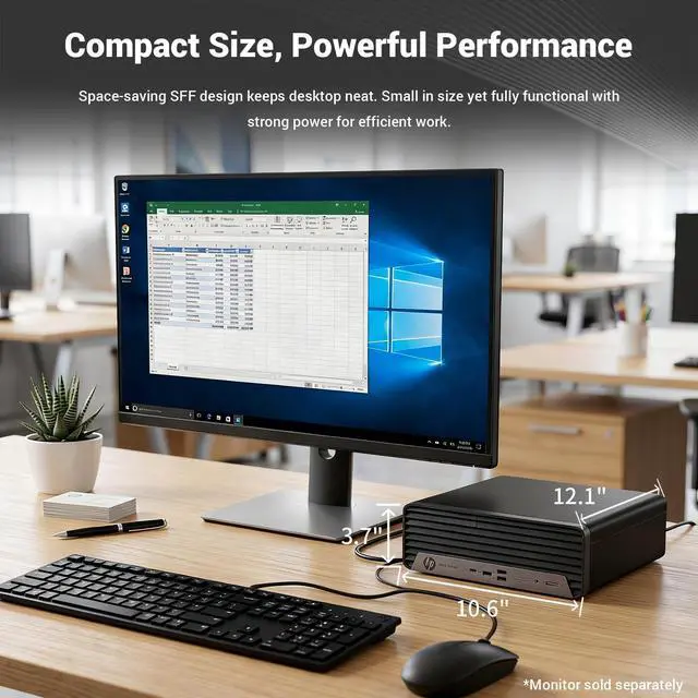 Alt view image 5 of 7 - HP ProDesk SFF Desktop PC, 14th Gen Intel Core i5-14500, 8GB DDR5, 512GB SSD, Up to Three Displays Support, DisplayPort, Type-C, HDMI, Wi-Fi, Windows 11 Pro, Small Form Factor Business Computer