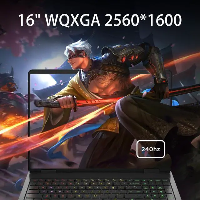 Alt view image 5 of 7 - HP Omen RTX 5070 Gaming Laptop, 16.1" WQXGA 240Hz, AMD Ryzen 9 8940HX, 32GB DDR5 RAM, 1TB SSD, RGB Backlit KB, Low Blue Light, Bundle with Thunderobot 7 in-1 USB-C Hub, Black, Windows 11 Home