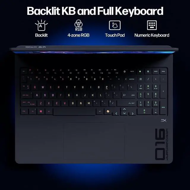 Alt view image 6 of 7 - HP Omen RTX 5070 Gaming Laptop, 16.1" WQXGA 240Hz, AMD Ryzen 9 8940HX, 32GB DDR5 RAM, 1TB SSD, RGB Backlit KB, Low Blue Light, Bundle with Thunderobot 7 in-1 USB-C Hub, Black, Windows 11 Home