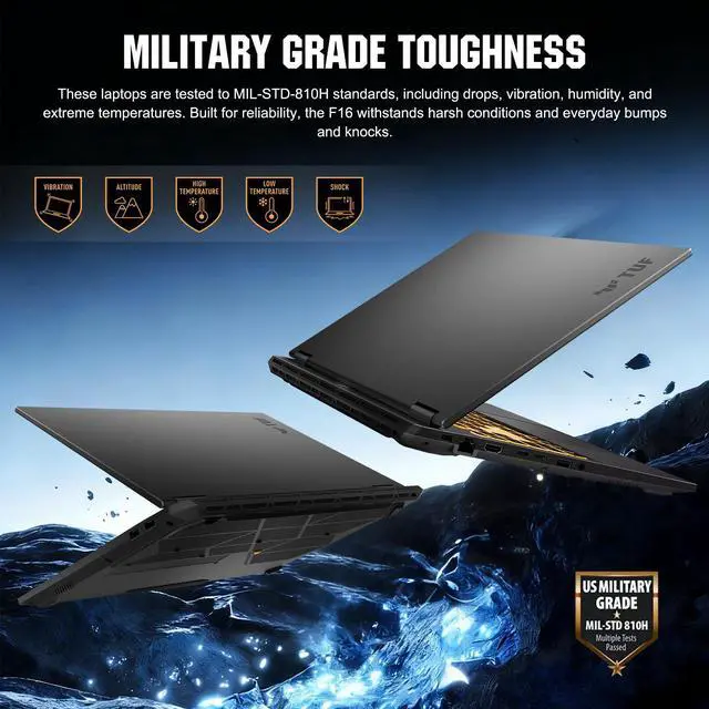 Alt view image 3 of 6 - ASUS TUF Gaming F16 Gaming Laptop, Intel Core i5-13450HX, 16" FHD+ 165Hz Anti-Glare Display, GeForce RTX 5050, 32GB DDR5, 2TB SSD, RGB Backlit KB, IR Camera, HDMI, Windows 11 Home, w/Bundle