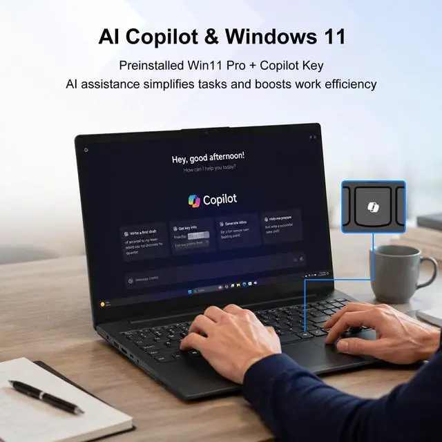 Alt view image 7 of 7 - Lenovo V15 Gen 5 15.6 FHD Business Laptop, 8GB DDR5 RAM, 512GB Storage, Intel Core i3-1315U, Windows 11 Pro, RJ-45, AI Copilot Key, Webcam w/Shutter, Security Chip Discrete TPM 2.0, Black