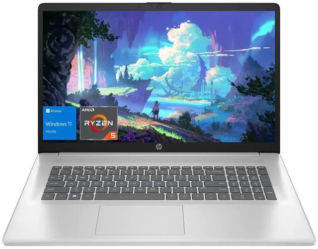Main image of HP 17.3 FHD IPS LED Anti-Glare 300 nits Laptop, AMD Ryzen 5 7430U 6-core CPU, 8GB RAM, 256GB Storage, Webcam w/Shutter, Microsoft Copilot Key, Wi-Fi 6, BT 5.4, Windows 11 Home
