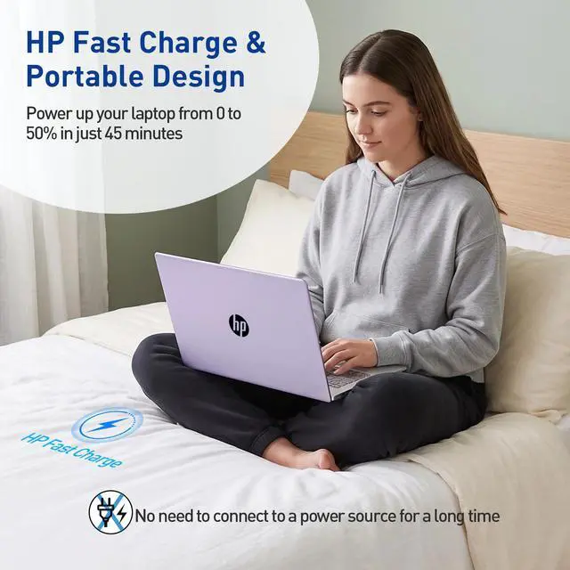 Alt view image 5 of 7 - HP 17.3" Touchscreen Laptop w/Microsoft 365, 8GB RAM, 128GB SSD, Webcam w/Shutter, Fingerprint Reader, Backlit Keyboard, Microsoft Copilot Key, Intel Quad-Core CPU, Win11, Lavender