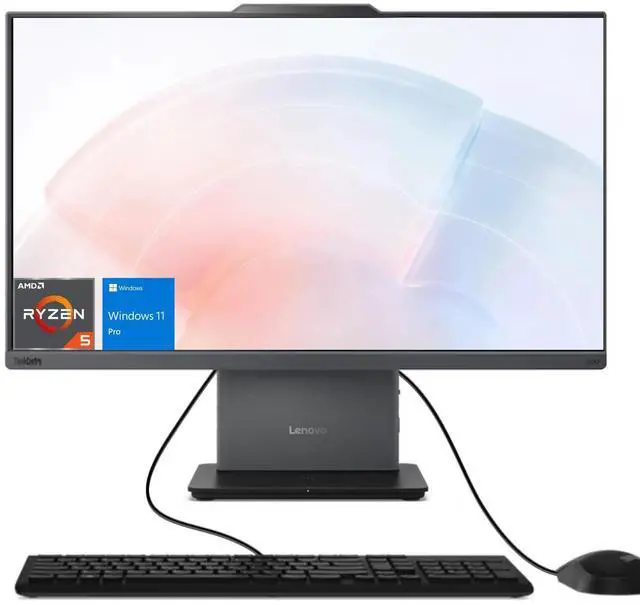 Main image of Lenovo ThinkCentre neo 50a Business All-in-One, 23.8" FHD 100Hz Display, AMD Ryzen 5 220, 16GB DDR5 RAM, 1TB PCIe M.2 SSD, Wi-Fi 6, Windows 11 Pro, Black