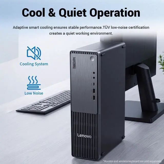 Alt view image 4 of 7 - Lenovo ThinkCentre neo 55s Business SFF Desktop, AMD Ryzen 7 250, 16GB DDR5 RAM, 512GB PCIe M.2 SSD, Wi-Fi 5, Windows 11 Pro, Black, w/Bundle