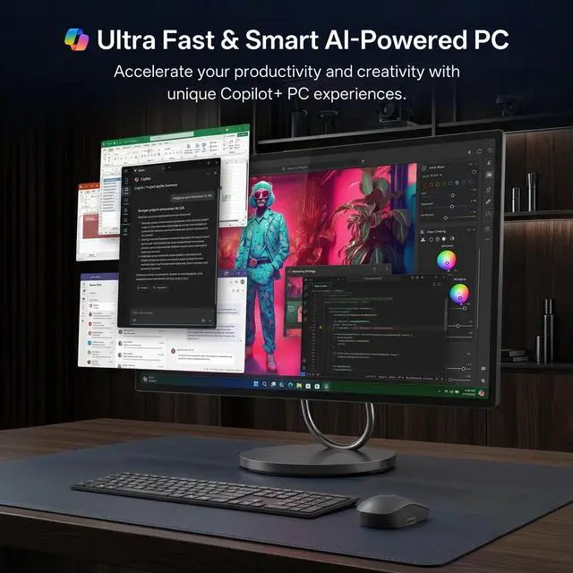 Alt view image 7 of 7 - Lenovo Yoga AIO 32i Premium All-in-One, 31.5" UHD Display, Intel Core Ultra 7 258V, NVIDIA GeForce RTX 4050, 32GB RAM, 1TB PCIe M.2 SSD, Wi-Fi 7, Windows 11 Pro, Grey, w/Bundle