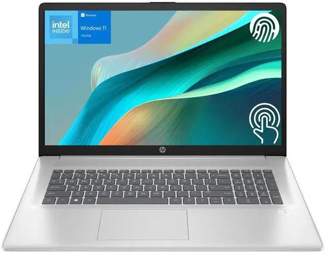 Main image of HP 17 Laptop, 17.3" HD+ Touchscreen, Intel N-Series N100, 16GB RAM, 128GB eMMC + 1TB PCIe M.2 SSD, Wi-Fi 6, Windows 11 Home, Blue