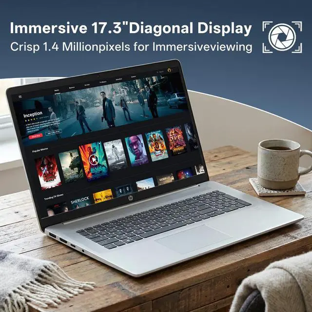 Alt view image 6 of 7 - HP 17t Premium Laptop, 17.3" HD+ Touchscreen, Intel Core 5 120U, 32GB RAM, 2TB SSD, Wi-Fi 6, Windows 11 Home, Silver