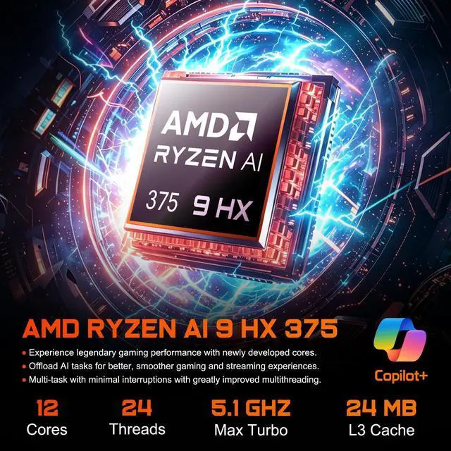 Alt view image 3 of 7 - HP Omen MAX 16 Gaming Laptop, 16" WQXGA 240Hz 500nits Screen, AMD Ryzen AI 9 HX 375, NVIDIA GeForce RTX 5070 Ti, 16GB DDR5 RAM, 1TB SSD, Per-Key RGB Backlit KB, Wi-Fi 7, Windows 11 Home, Black