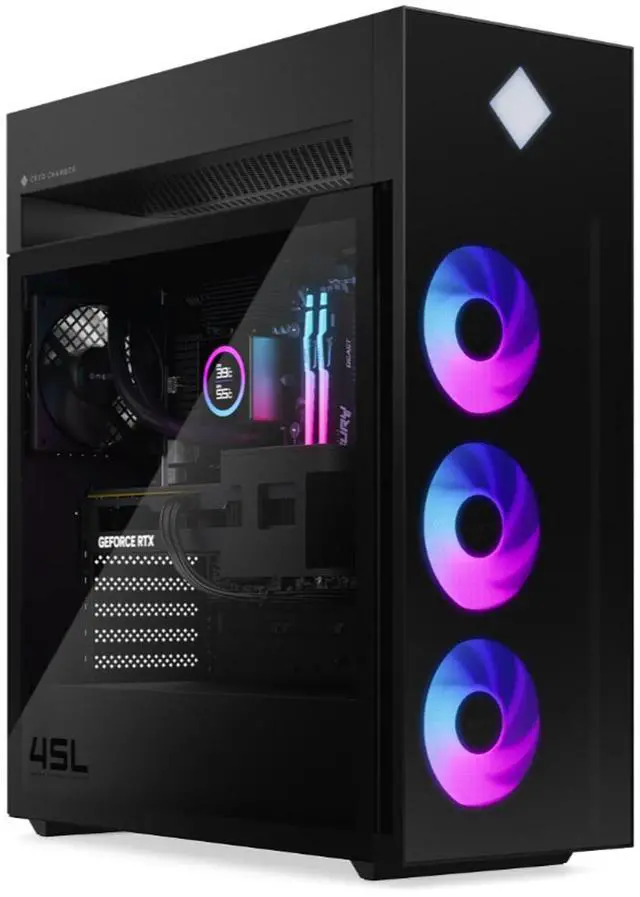 Main image of HP Omen 45L Gaming Desktop, Intel Core Ultra 9 285K, NVIDIA GeForce RTX 5090, 128GB DDR5 RAM, 4TB PCIe M.2 SSD + 4TB SSD, Light Studio, Wi-Fi 6E, AI Ready, Windows 11 Pro, Black