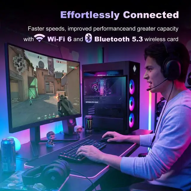 Alt view image 5 of 7 - HP Omen 45L Gaming Desktop, Intel Core Ultra 9 285K, NVIDIA GeForce RTX 5090, 128GB DDR5 RAM, 4TB PCIe M.2 SSD + 4TB SSD, Light Studio, Wi-Fi 6E, AI Ready, Windows 11 Pro, Black