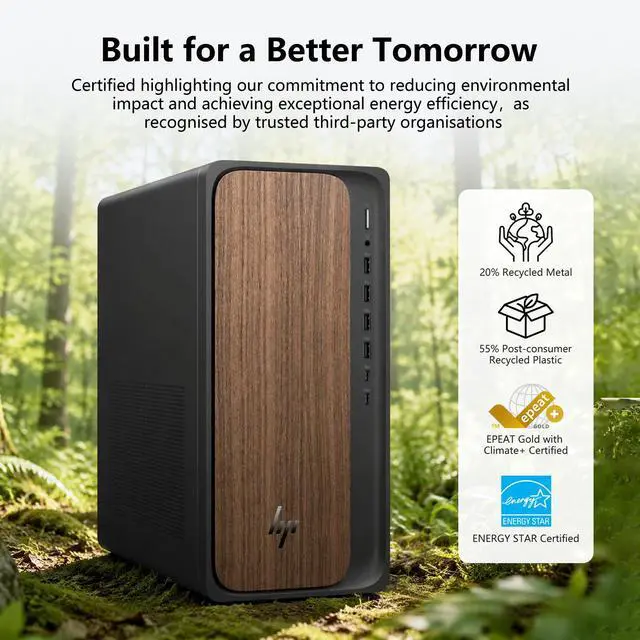 Alt view image 6 of 7 - HP OmniDesk M03 Premium Tower Desktop, Intel Core Ultra 7 265, 16GB DDR5 UDIMM, 512GB SSD, Wi-Fi 6, Windows 11 Home, Black