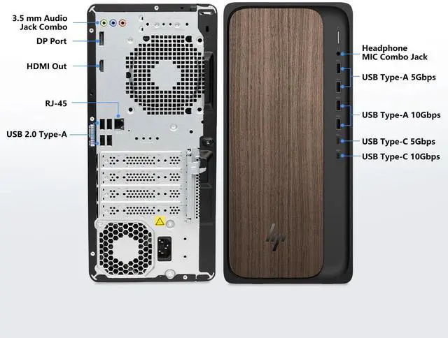 Alt view image 7 of 7 - HP OmniDesk M03 Premium Tower Desktop, Intel Core Ultra 7 265, 16GB DDR5 UDIMM, 512GB SSD, Wi-Fi 6, Windows 11 Home, Black