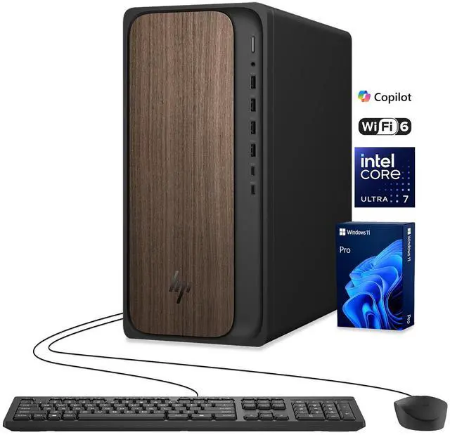 Main image of HP OmniDesk M03 Business AI Desktop, Intel Core Ultra 7 265, 16GB DDR5 UDIMM, 512GB SSD, Wi-Fi 6, Windows 11 Pro, Black