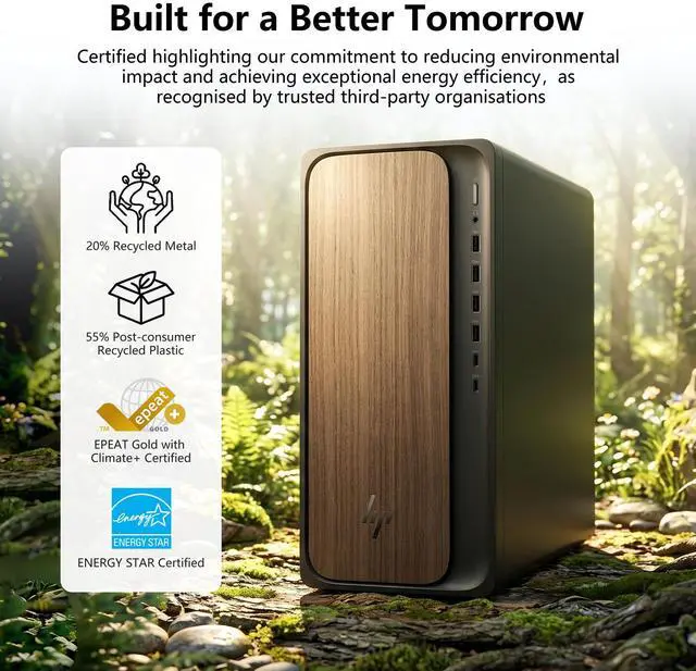 Alt view image 7 of 7 - HP OmniDesk Premium AI Desktop, Intel Core Ultra 5 225, 16GB DDR5 UDIMM, 512GB SSD, Wi-Fi 6, Windows 11 Home, Black