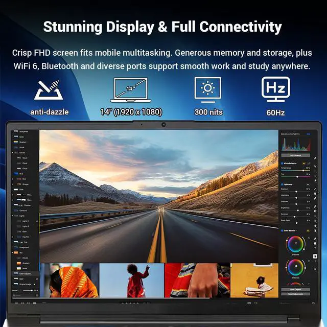 Alt view image 4 of 5 - LENOVO V-Series V14 Gen 5 Business Laptop, 14" FHD, Intel Core 7 240H, 24GB RAM, 1TB SSD, Wi-Fi 6, Windows 11 Pro, Black