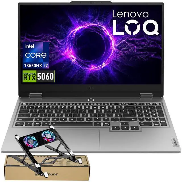 Main image of LENOVO LOQ Gaming Laptop, 15.6" FHD 144Hz, Intel Core i7-13650HX, NVIDIA GeForce RTX 5060, 16GB RAM, 1TB SSD, Wi-Fi 6, Backlit Keyboard, Windows 11 Home, Grey