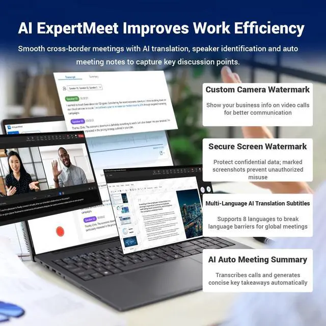 Alt view image 7 of 7 - ASUS ExpertBook Business Laptop, 16" FHD+, Intel Core Ultra 5 225H, 32GB DDR5 RAM, 1TB SSD, Wi-Fi 6, Windows 11 Pro, PCO Bundle-Wireless Mouse, Grey