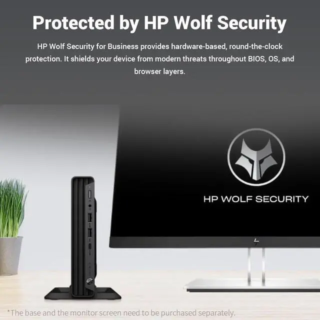 Alt view image 4 of 7 - HP ProDesk 400 G9 Business MFF Desktop, Intel Core i3-13100T, 8GB DDR4 RAM, 512GB SSD, Wi-Fi 6, Windows 11 Pro, Black