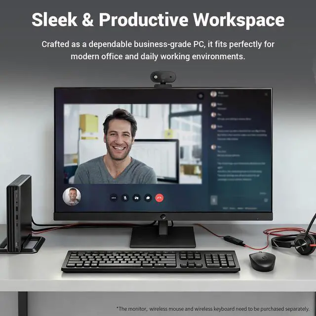 Alt view image 6 of 7 - HP ProDesk 400 G9 Business MFF Desktop, Intel Core i3-13100T, 8GB DDR4 RAM, 512GB SSD, Wi-Fi 6, Windows 11 Pro, Black