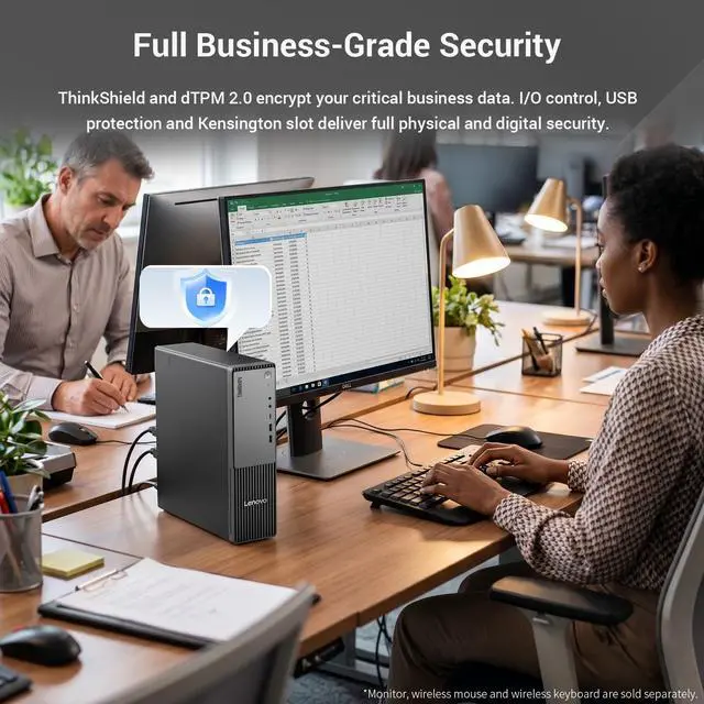 Alt view image 5 of 7 - Lenovo ThinkCentre neo 55s Gen 6 Business SFF Desktop, AMD Ryzen 5 220, 16GB DDR5 RAM, 2TB SSD, Wi-Fi 7, Windows 11 Pro, Black