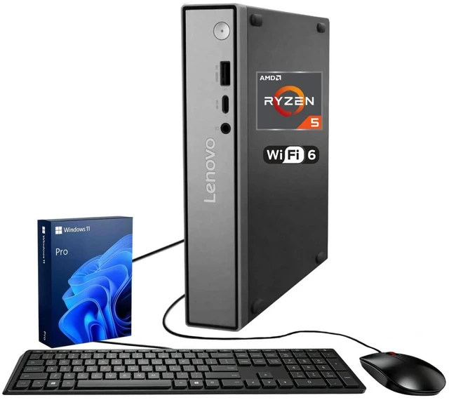 Main image of Lenovo ThinkCentre neo 55q Gen 6 Business MFF Desktop, AMD Ryzen AI 5 330, 16GB DDR5 RAM, 1TB SSD, Wi-Fi 6, Windows 11 Pro, Black