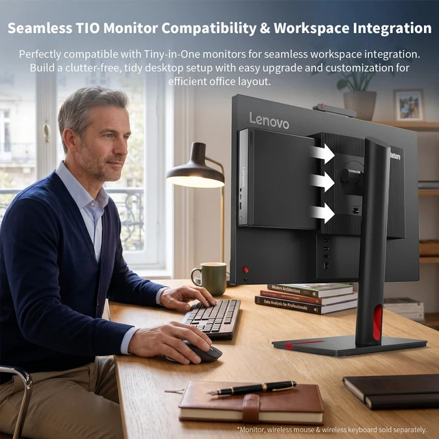 Alt view image 6 of 7 - Lenovo ThinkCentre neo 55q Gen 6 Business MFF Desktop, AMD Ryzen AI 5 330, 16GB DDR5 RAM, 1TB SSD, Wi-Fi 6, Windows 11 Pro, Black