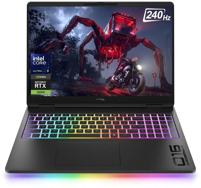 Main image of HP HyperX Omen MAX 16t-ah100 Gaming Laptop, 16" WQXGA 240Hz, Intel Core Ultra 9 290HX Plus, NVIDIA GeForce RTX 5090, 32GB DDR5 RAM, 2TB SSD, Wi-Fi 7, Windows 11 Home, Backlit KB, Black
