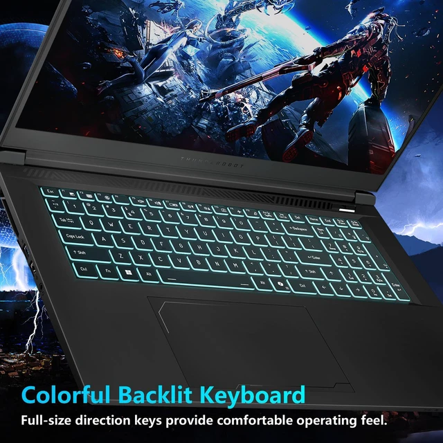 Alt view image 6 of 7 - THUNDEROBOT Storm 17 Gaming Laptop, 17.3" QHD 165Hz, AMD Ryzen 7 255, NVIDIA GeForce RTX 5070, 16GB DDR5 RAM, 1TB SSD, Wi-Fi 6, Windows 11 Home, RGB Backlit Keyboard, Black