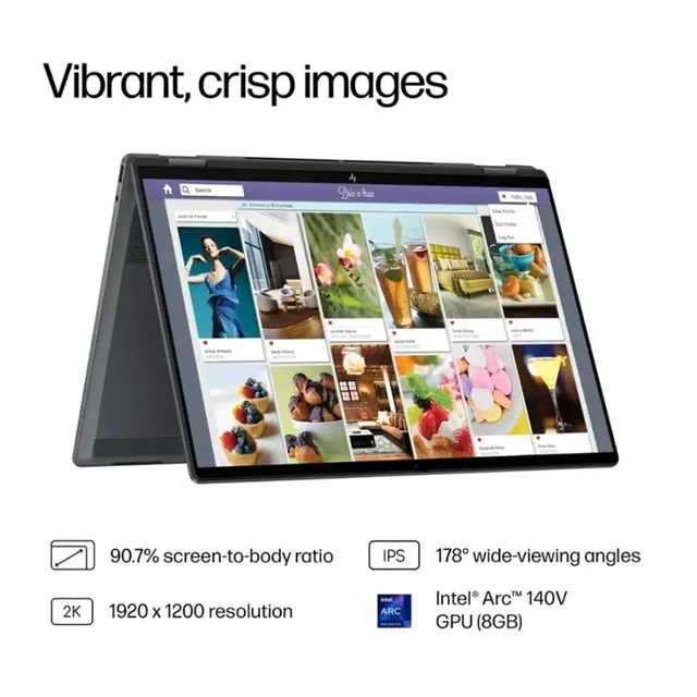 Alt view image 7 of 7 - HP OmniBook X 16-as0023dx Premium 2-in-1 Laptop, 16" FHD+ Touchscreen, Intel Core Ultra 7 256V, 16GB RAM, 512GB SSD, Wi-Fi 6, Windows 11 Pro, Grey